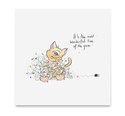 Handgemaakte wenskaart - Katinlampjes - Mags Up Your Mind